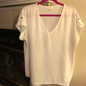 White Vneck Blouse
